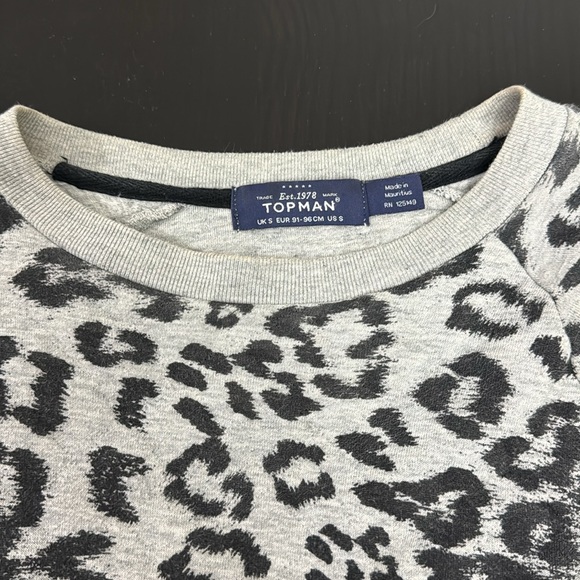 Grey leopard print TOPMAN sweater - Picture 2 of 4